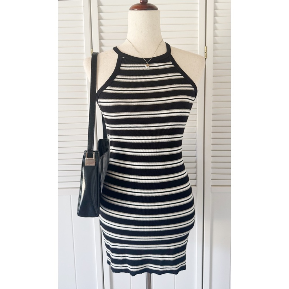 Heart and Hips Striped Haltered Ribbed Summer Dress